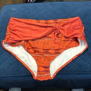 New! Torrid sz 4 Disney Moana Orange Geo High Waist Tie-Front Swim Bottoms*FINAL